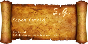 Sipos Gerold névjegykártya